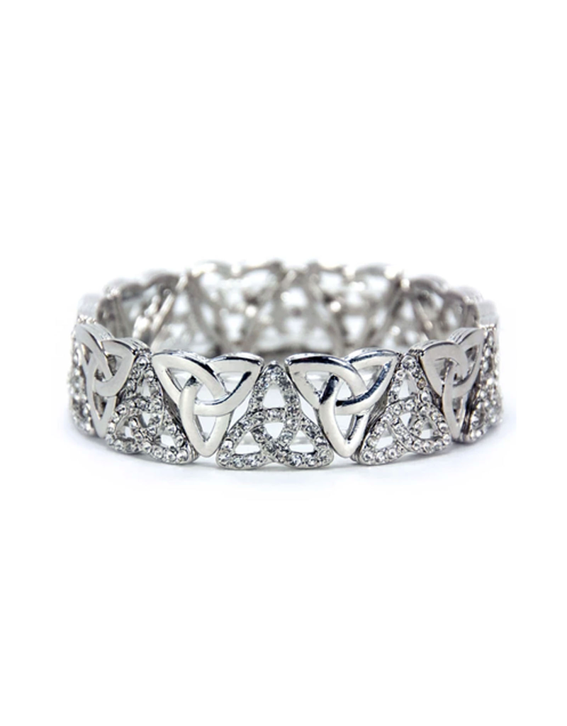 BRACELETS & BANGLES TRINITY KNOT SILVER PLATE STRETCH BRACELET- CZ