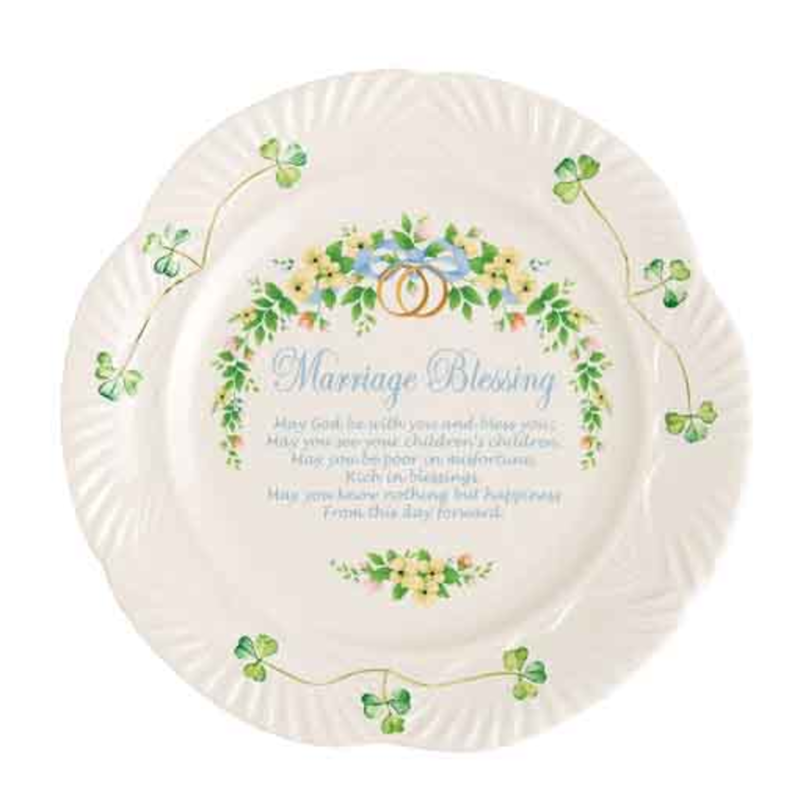 PLATES, TRAYS & DISHES BELLEEK HARP PLATE - Marriage Blessing