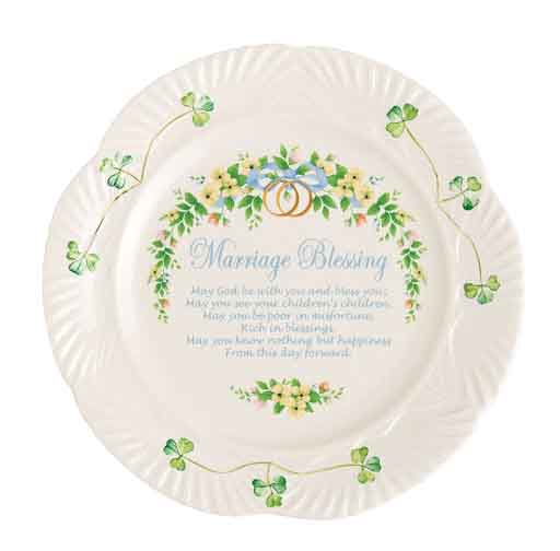 PLATES, TRAYS & DISHES BELLEEK HARP PLATE - Marriage Blessing