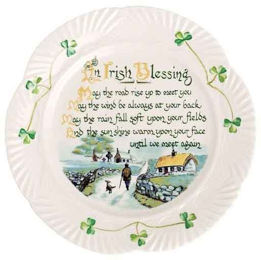 PLATES, TRAYS & DISHES BELLEEK HARP PLATE - Irish Blessing