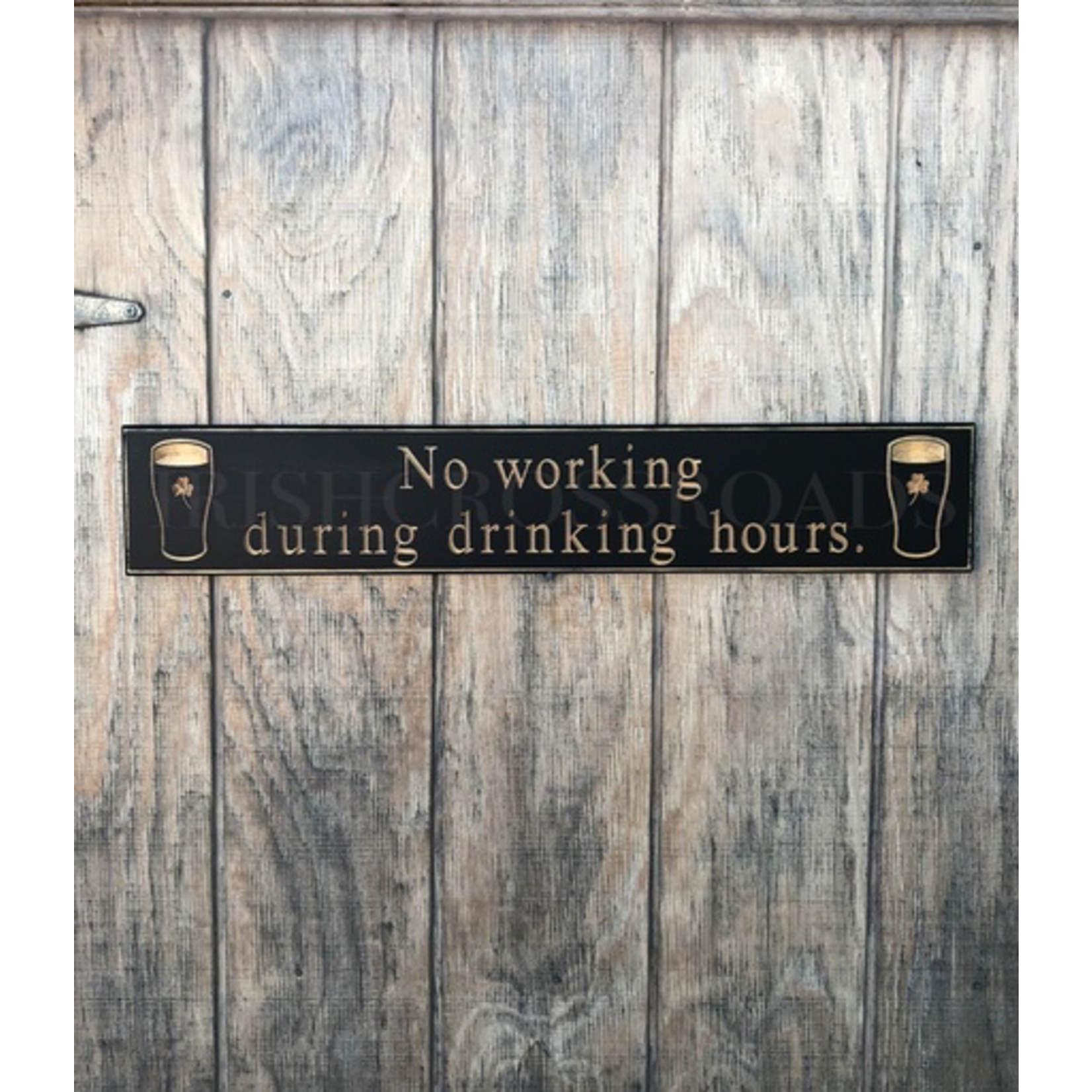 PLAQUES, SIGNS & POSTERS “NO WORKING DURING…” CARVED WOOD PUB SIGN