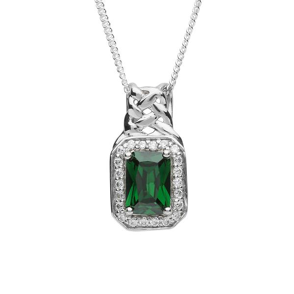 PENDANTS & NECKLACES FADO SHEELIN PAVE PENDANT with GRN STONE