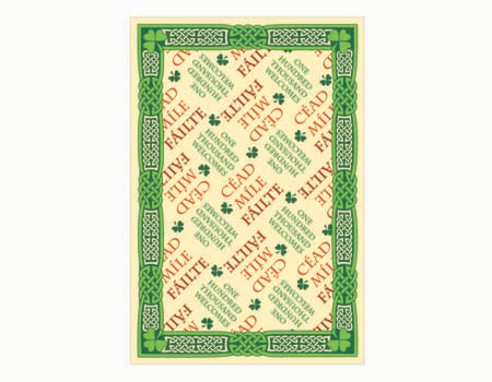 Celtic Knotwork Linen Tea Towels in Green