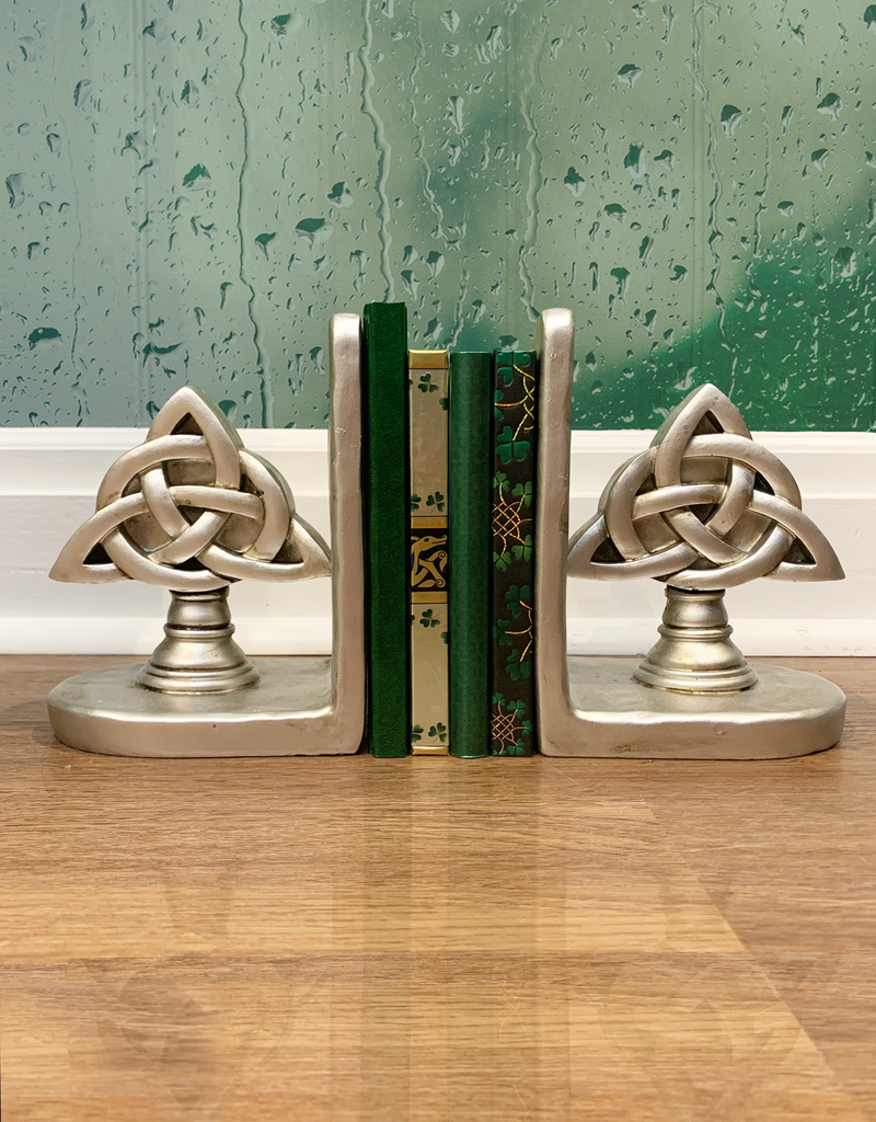 DECOR BRUSHED NICKEL TRINITY KNOT BOOKENDS