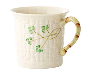 BELLEEK SHAMROCK HARP CUP & SAUCER - Irish Crossroads