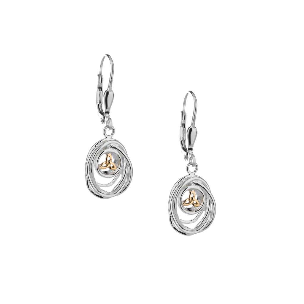 EARRINGS KEITH JACK STERLING & 10K CRADLE OF LIFE DROP EARRINGS