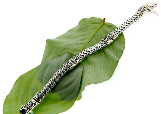 BRACELETS & BANGLES KEITH JACK STERLING DRAGON WEAVE HINGED BRACELET - 8"