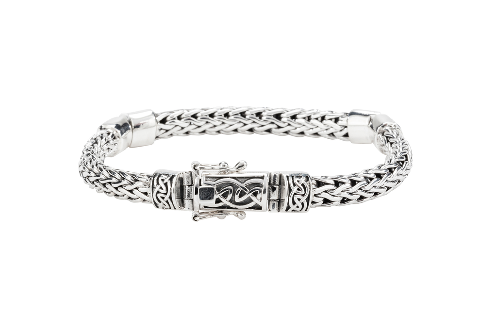 BRACELETS & BANGLES KEITH JACK STERLING DRAGON WEAVE HINGED BRACELET - 8"