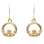 EARRINGS CLEARANCE: SHANORE 10K CLADDAGH DROP EARRINGS :FINAL SALE