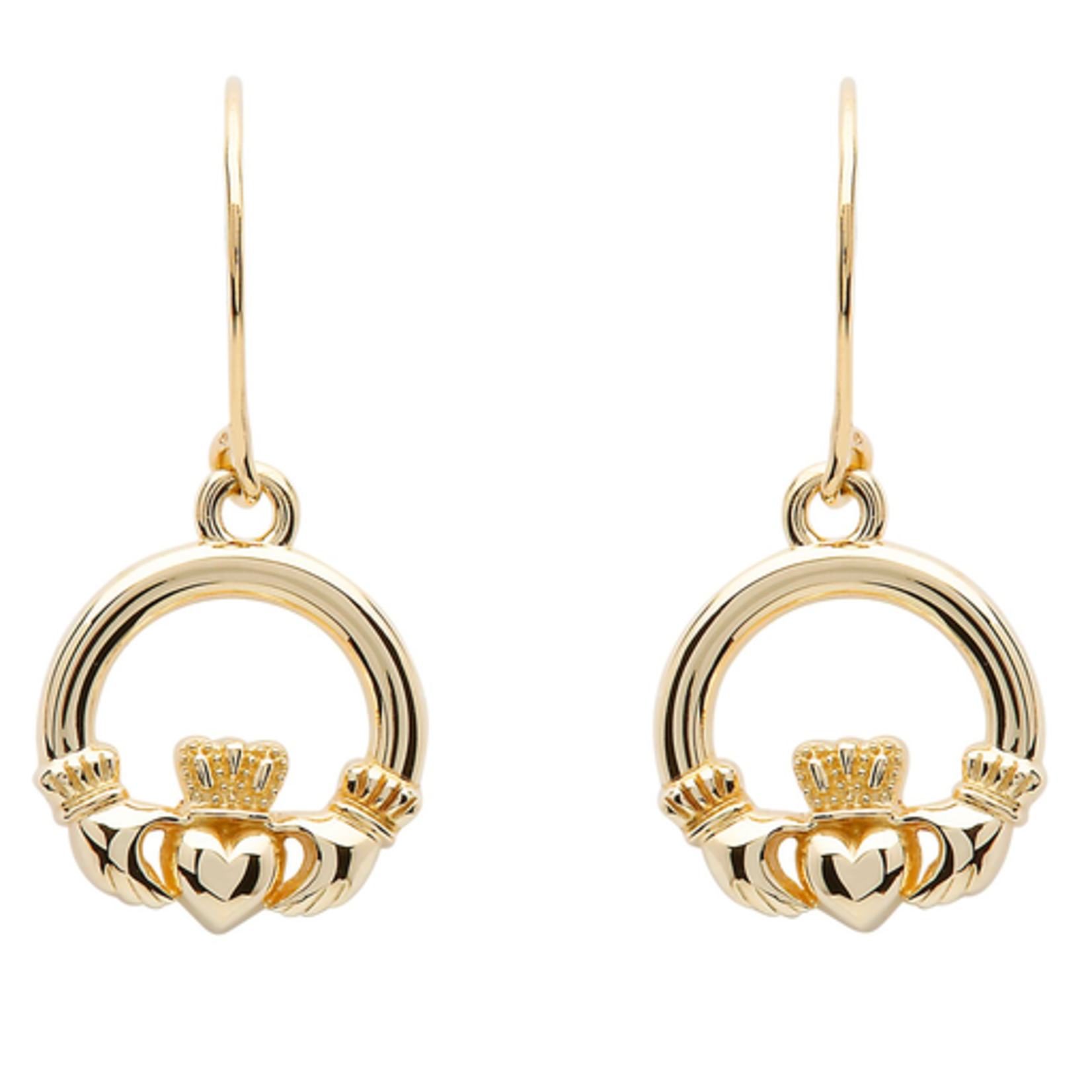 EARRINGS CLEARANCE: SHANORE 10K CLADDAGH DROP EARRINGS :FINAL SALE