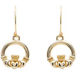 SOLVAR 14K CLADDAGH CREOLE HOOP EARRINGS - Irish Crossroads