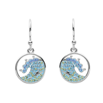 EARRINGS OCEAN STERLING CRYSTAL WAVE EARRINGS w. CRYSTALS