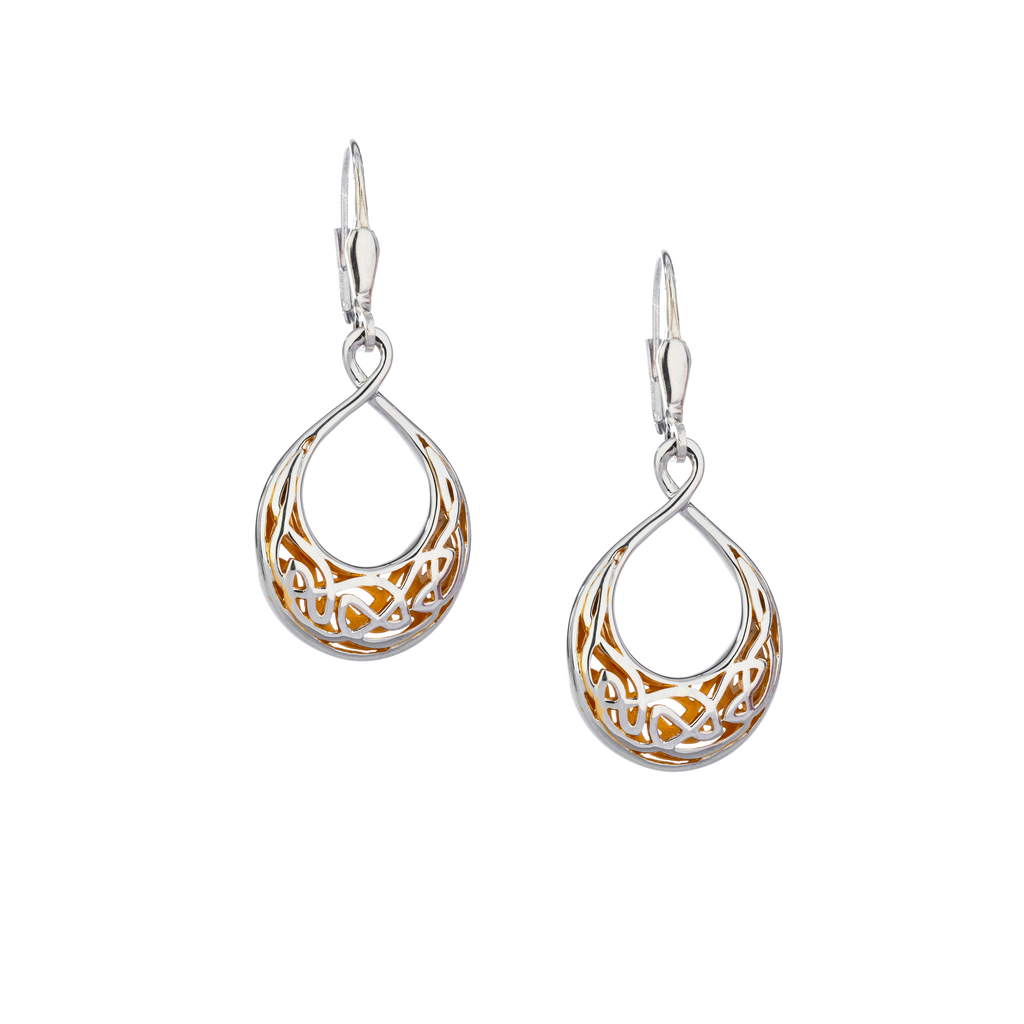 EARRINGS KEITH JACK STERLING & 22K WINDOW TO THE SOUL SML TEARDROP EARRINGS