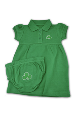 BABY CLOTHES POLO DRESS & BLOOMERS with SHAMROCK