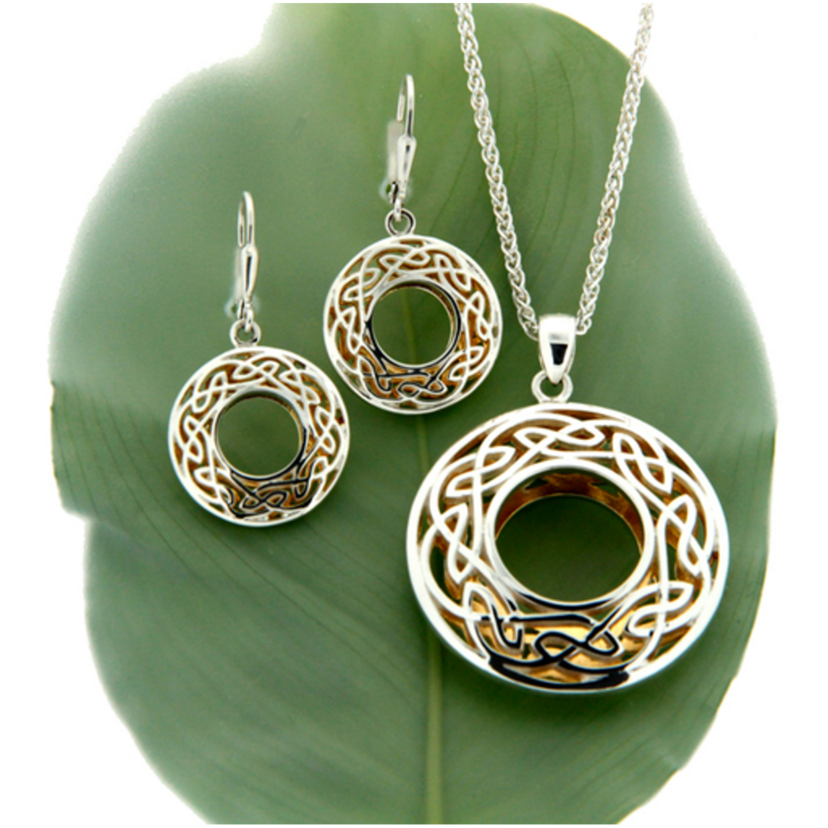 EARRINGS KEITH JACK STERLING & 22K WINDOW TO THE SOUL SML ROUND EARRINGS