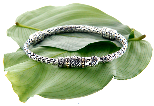 BRACELETS & BANGLES KEITH JACK STERLING NARROW DRAGON WEAVE BRACELET - 7.5"