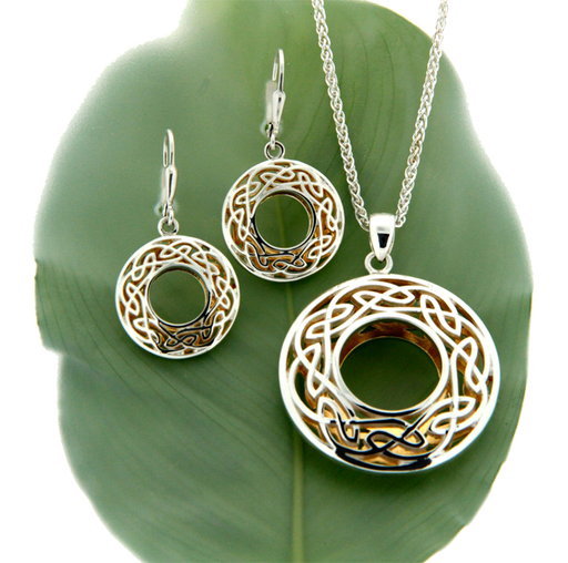 PENDANTS & NECKLACES KEITH JACK STERLING & 22K WINDOW TO THE SOUL LRG ROUND PENDANT