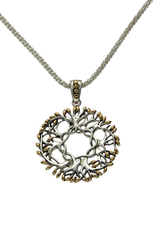 PENDANTS & NECKLACES KEITH JACK STERLING & 18K LRG CIRCLE TREE OF LIFE PENDANT