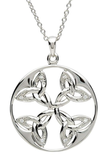PENDANTS & NECKLACES SHANORE CELTIC CIRCLE TRINITY STERLING with CZ PENDANT