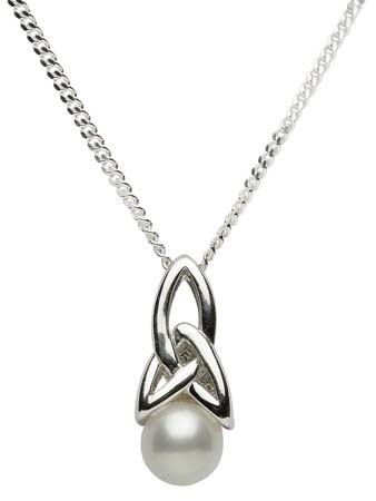Celtic Trinity Knot Irish Sapphire Necklaces in Sterling Siver, Irish