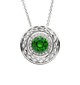 PENDANTS & NECKLACES SHANORE GREEN & WHITE CELTIC PENDANT with SWAROVSKI CRYSTALS