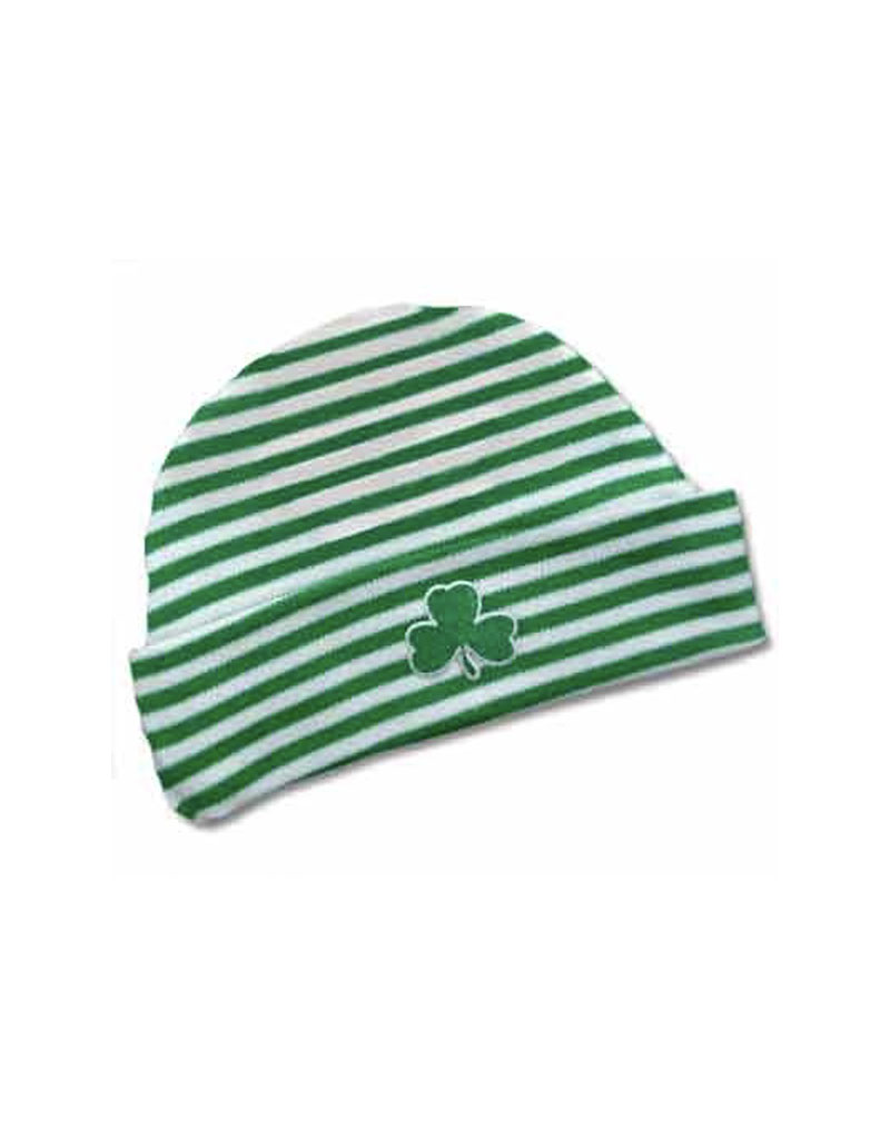 BABY ACCESSORIES SHAMROCK STRIPED NEWBORN CAP