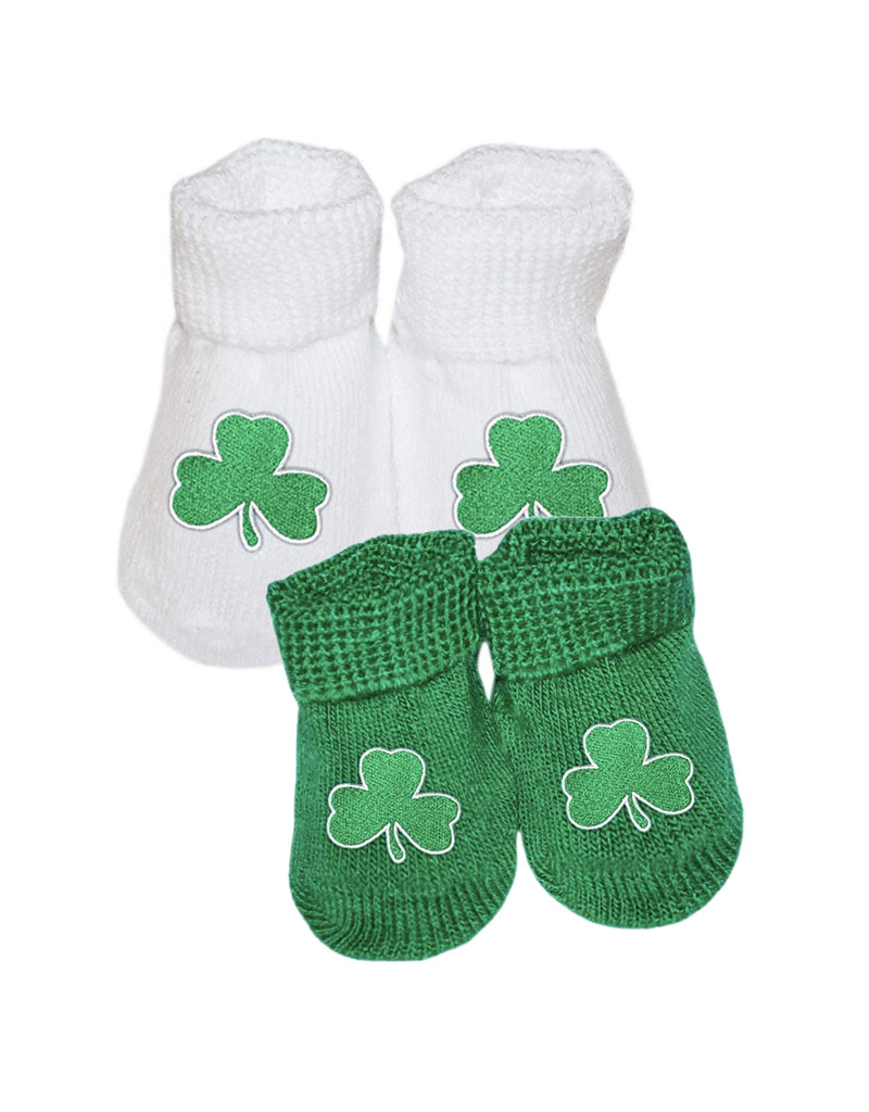 BABY ACCESSORIES NEWBORN BOOTIES with SHAMROCK