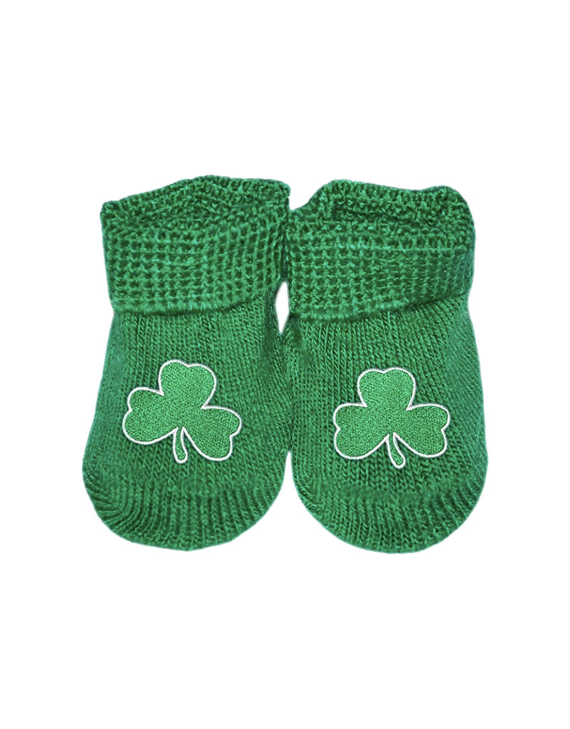 BABY ACCESSORIES NEWBORN BOOTIES with SHAMROCK