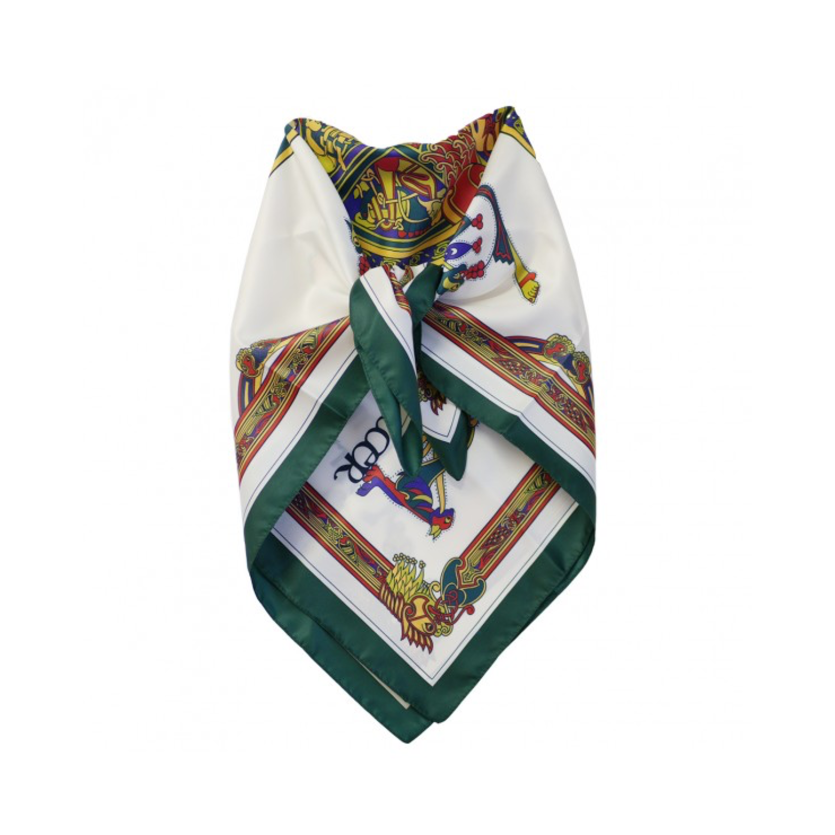 ACCESSORIES BOOK of KELLS SQUARE SIGNATURE SCARF - Bottle Grn/Red/Purple