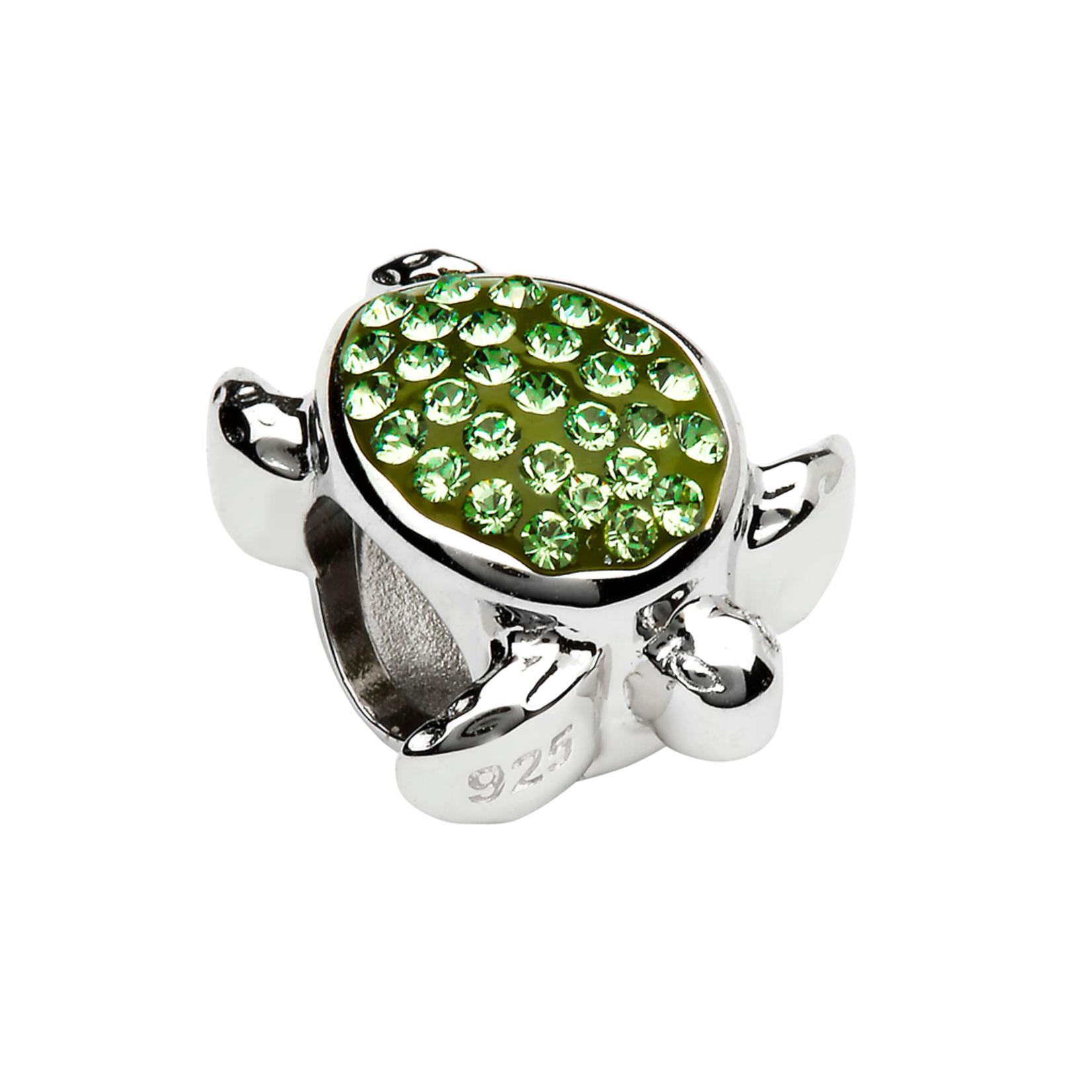 BEADS OCEAN TD BEAD - Sterling Turtle w/ PERIDOT CRYSTALS