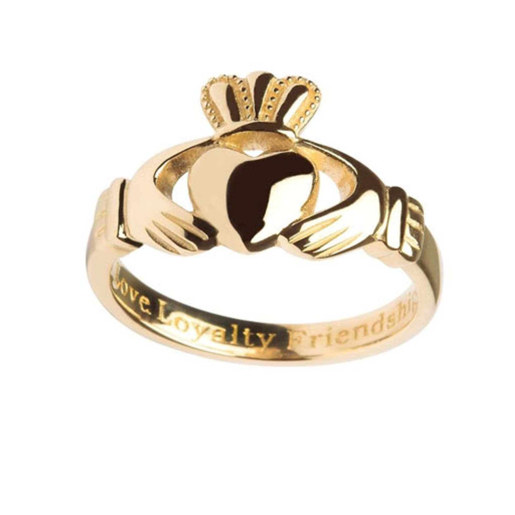 RINGS SHANORE 10K LADIES INSCRIBED CLADDAGH RING