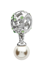 BEADS OCEAN TD BEAD - Sterling Drop Turtle w/ PEARL & CRYSTALS