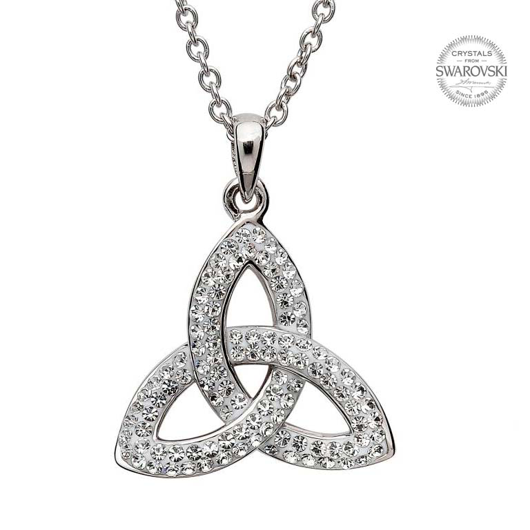 PENDANTS & NECKLACES SHANORE  LRG TWIST TRINITY PENDANT w. CRYSTALS