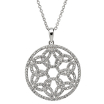 PENDANTS & NECKLACES SHANORE STERLING WHITE TRINITY MEDALLION w CRYSTALS