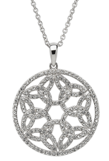 PENDANTS & NECKLACES SHANORE STERLING WHITE TRINITY MEDALLION with SWAROVSKI CRYSTALS