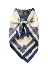 ACCESSORIES BOOK of KELLS SQUARE SIGNATURE SCARF - Navy/Blue/Beige