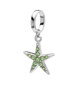 BEADS OCEAN TD BEAD - Sterling Drop Starfish w / PERIDOT CRYSTALS