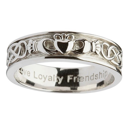 RINGS SHANORE GENTS STERLING CLADDAGH WEDDING RING