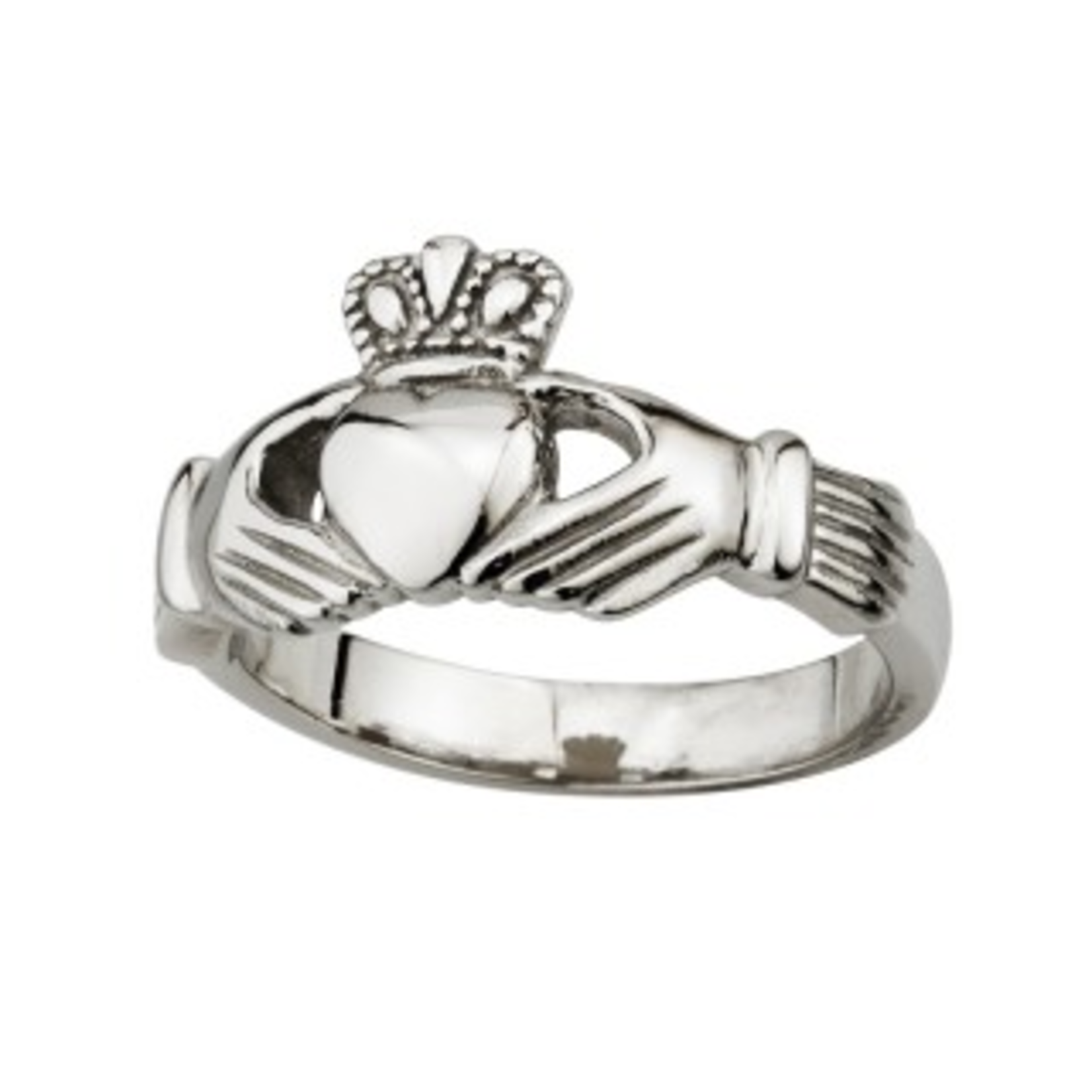 RINGS CLEARANCE: SOLVAR LADIES STAINLESS CLADDAGH :FINAL SALE