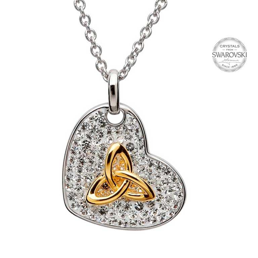 PENDANTS & NECKLACES SHANORE STERLING & GOLD-TONE TRINITY PENDANT with SWAROVSKI CRYSTALS
