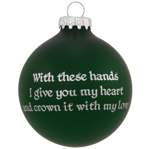 ORNAMENTS SILVER & GREEN CLADDAGH RING ORNAMENT