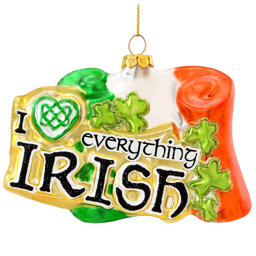 ORNAMENTS "I HEART EVERYTHING IRISH" FLAG ORNAMENT