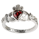 RINGS SHANORE STERLING BIRTHSTONE CLADDAGH RING - JANUARY