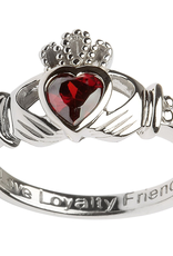 RINGS SHANORE STERLING BIRTHSTONE CLADDAGH RING - JANUARY