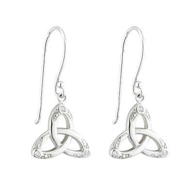 EARRINGS ACARA CRYSTAL TRINITY KNOT DROP EARRINGS