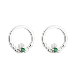 EARRINGS ACARA SILVER CLADDAGH STUD EARRINGS with STONES