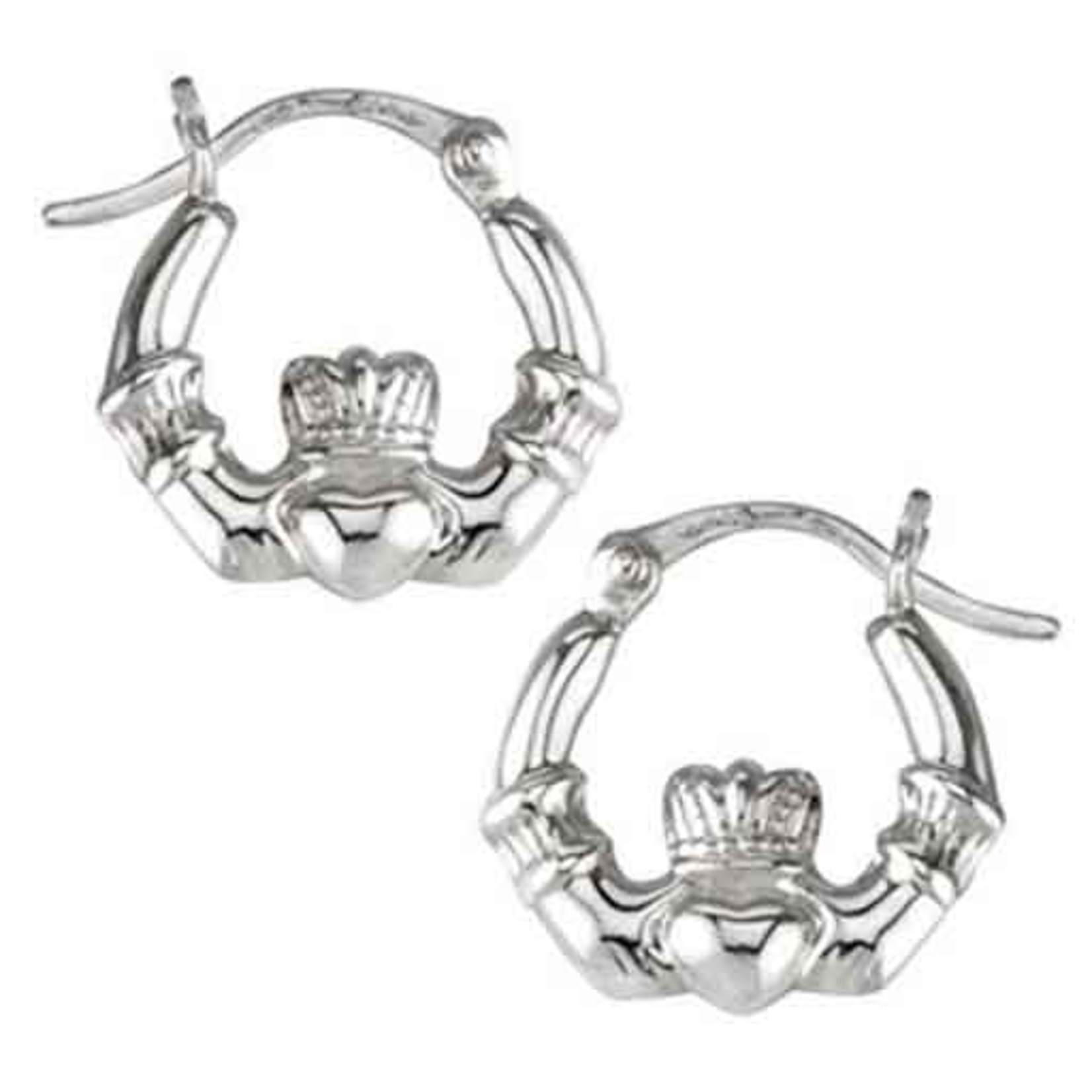 EARRINGS SOLVAR STERLING SML CLADDAGH HOOP EARRINGS