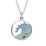 PENDANTS & NECKLACES OCEAN STERLING CRYSTAL WAVE PENDANT w.  CRYSTALS