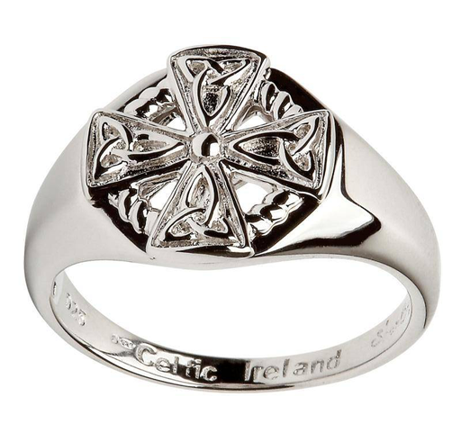 RINGS CLEARANCE - SHANORE STERLING GENTS CELTIC CROSS RING - FINAL SALE