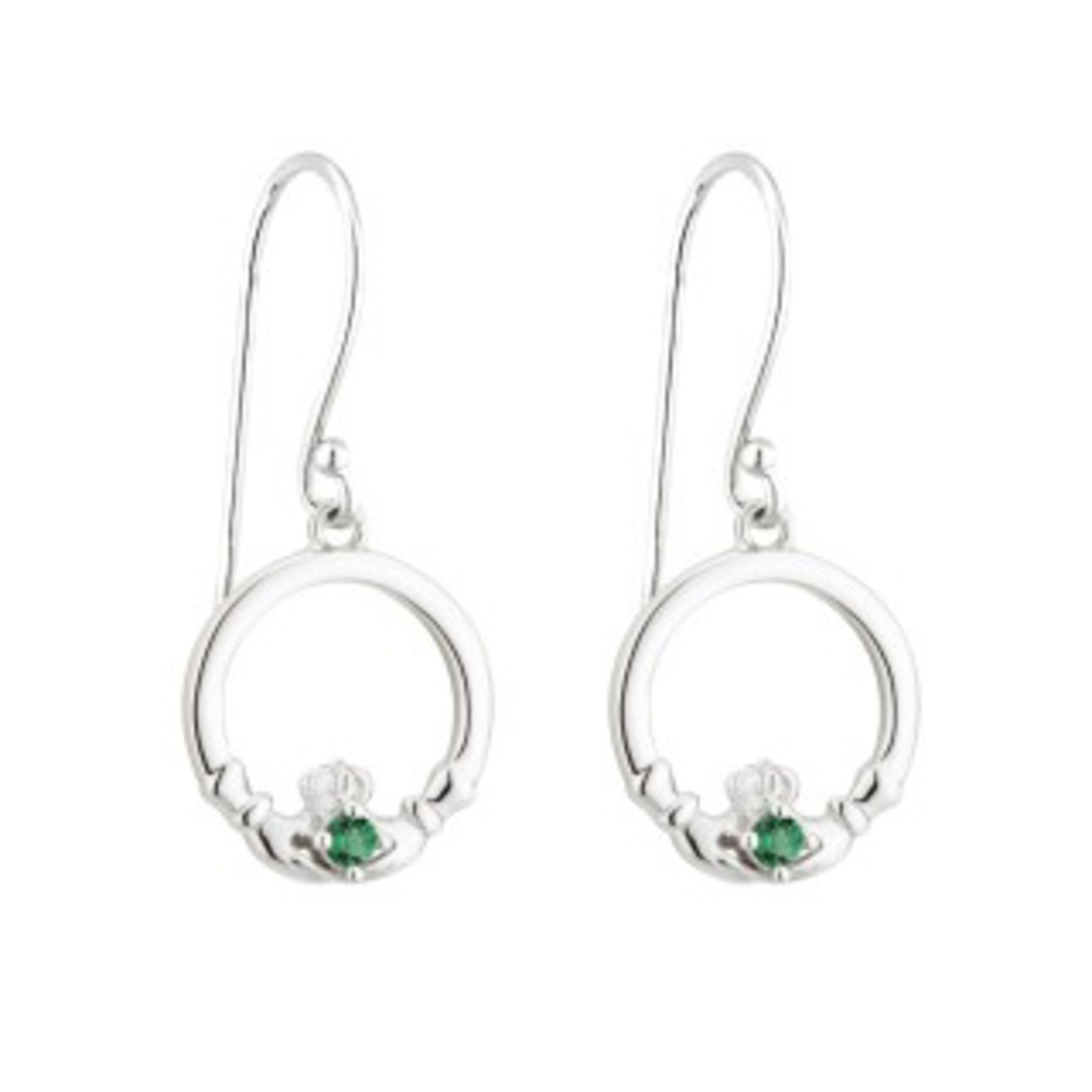 EARRINGS ACARA SILVER CLADDAGH DROP EARRINGS with STONES